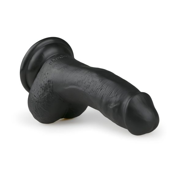 Easytoys - Saugfuß-Hoden Dildo (15cm) - Schwarz