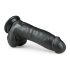 Easytoys - Saugnapf-Dildo mit Hoden (20cm) - schwarz