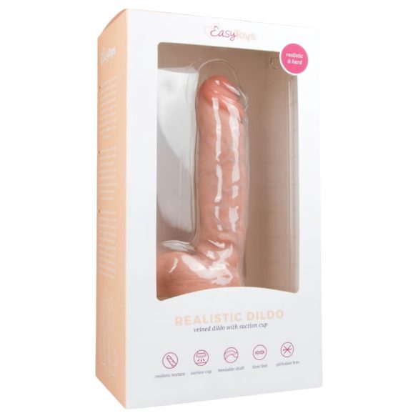 Easytoys - Dildo mit Saugnapf und Hoden (22,5 cm) - Naturfarben