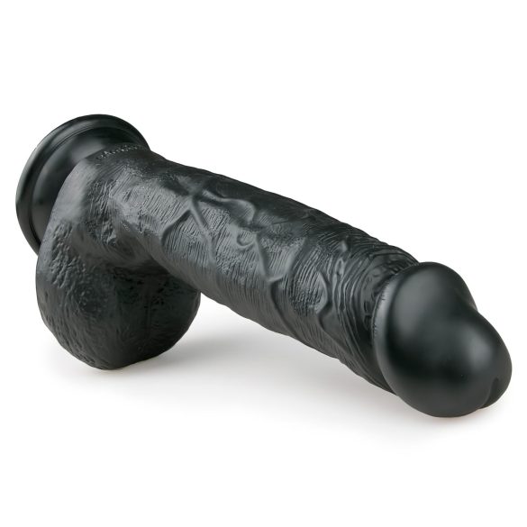 Easytoys - Saugnapf-Dildo mit Hoden (22,5cm) - schwarz