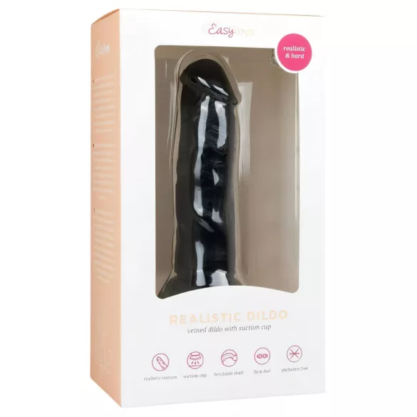 EasyToys - realistisch­er Dildo mit Saugnapf (15,5 cm, schwarz)