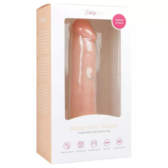EasyToys - realistisch wirkender Dildo mit Saugnapf (20,5 cm, naturfarben)