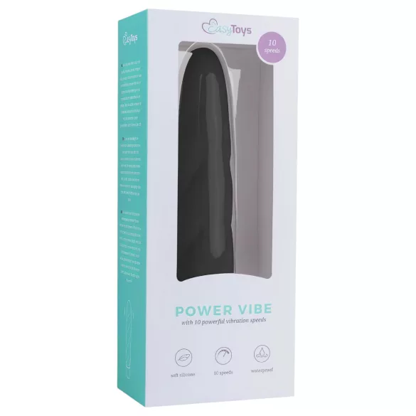 Easytoys Power Vibe - Gewundener Silikon-Vibrator (schwarz)