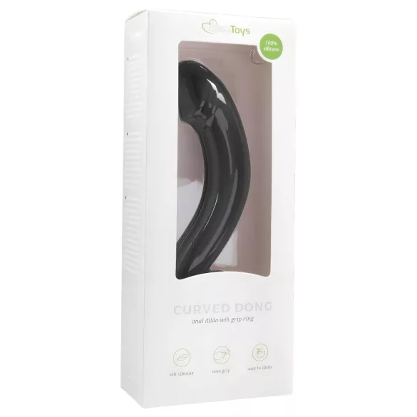 EasyToys Gekrümmter Dong - Silikon Anal-Dildo (schwarz)