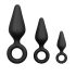 Easytoys - Analschlaufen-Plug-Set - 3 Stück (schwarz)