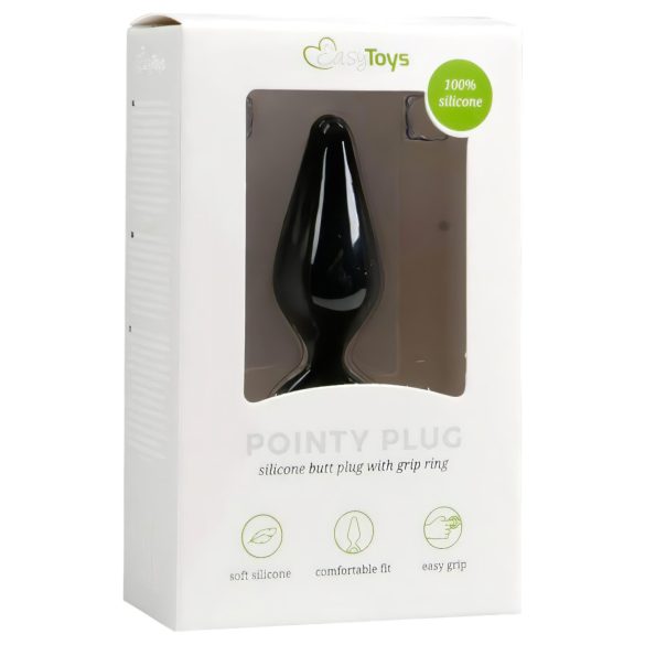 Easytoys Pointy Plug - mittlerer Ring-Analplug (schwarz)