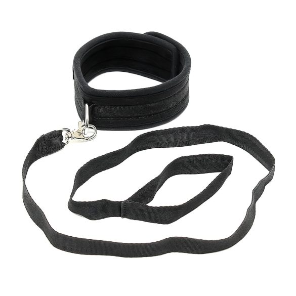 Rimba Soft - Weiches Halsband und Leine (schwarz)