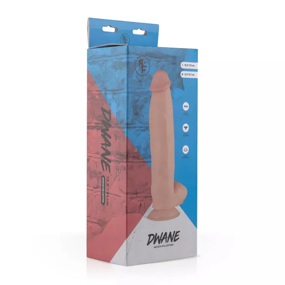 Real Fantasy Dwane - lebensechter Dildo mit Hoden - 31 cm (natur)