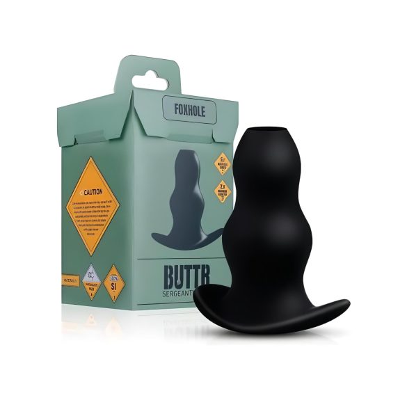 BUTTR Foxhole - hohler Anal-Dildo (schwarz)