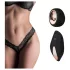 Pantyrebel - schwarzer wiederaufladbarer Lace-Tanga-Vibrator mit Funkfernbedienung (S-L)