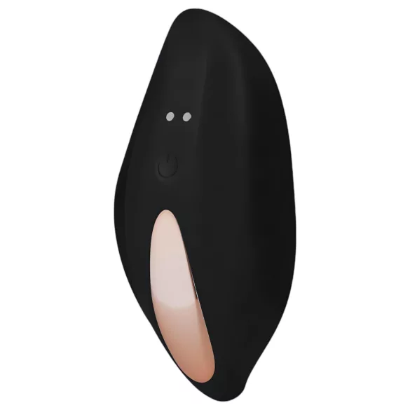 Pantyrebel - schwarzer wiederaufladbarer Lace-Tanga-Vibrator mit Funkfernbedienung (S-L)