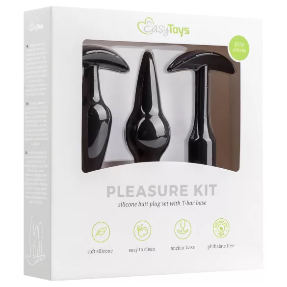 EasyToys Pleasure Kit - vielfältiges Analplug-Set (schwarz)