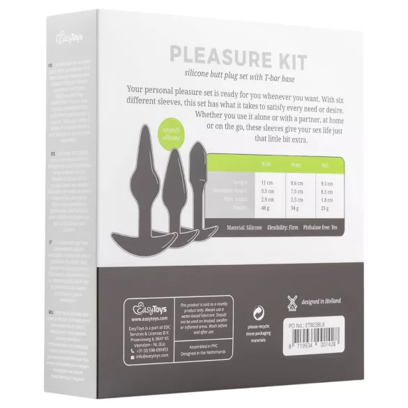 EasyToys Pleasure Kit - vielfältiges Analplug-Set (schwarz)