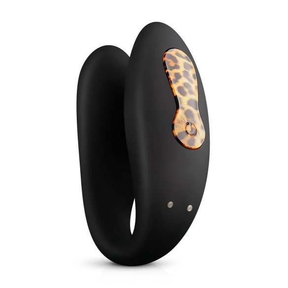 Panthra Zuna - wasserdichter Paarvibrator, USB (Leopard-Schwarz)