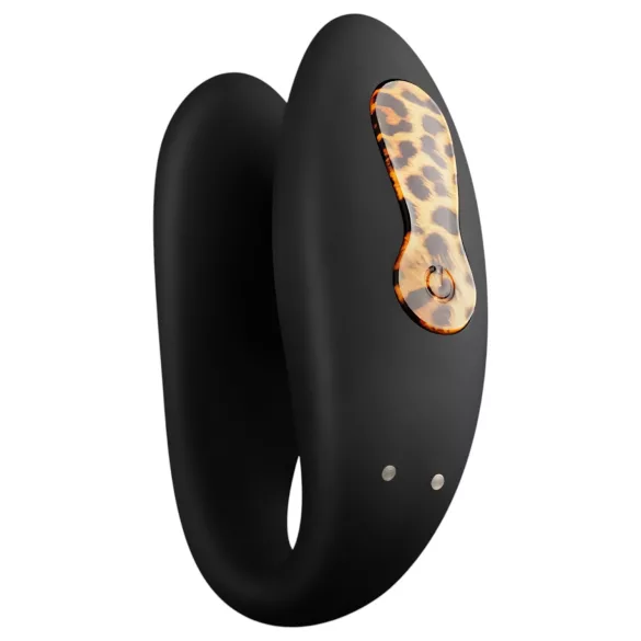 Panthra Zuna - wiederaufladbarer, wasserdichter Paarvibrator (Leopard-Schwarz)