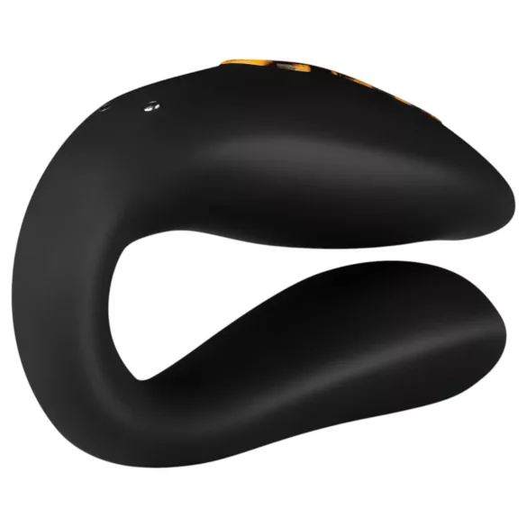 Panthra Zuna - wiederaufladbarer, wasserdichter Paarvibrator (Leopard-Schwarz)