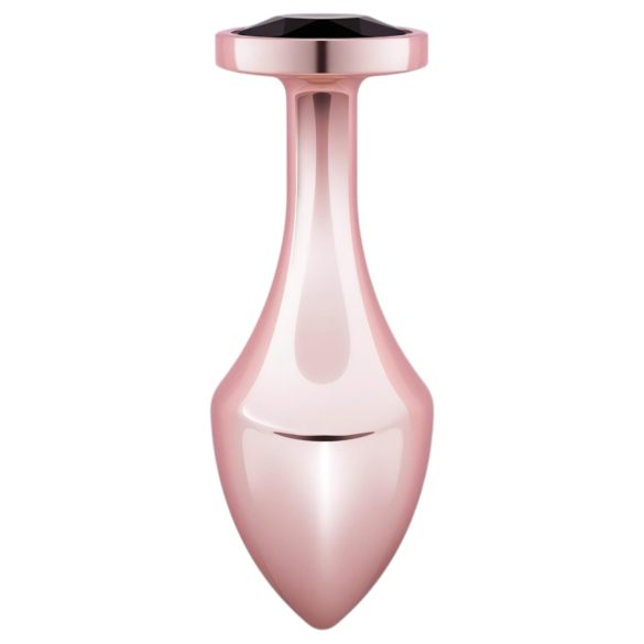 Rosy Gold Butt Plug - Analplug mit schwarzem Stein (Roségold)
