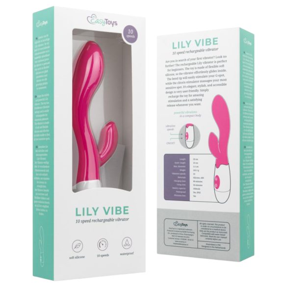 Easytoys Lily 2.0 - Wiederaufladbarer Vibrator mit Klitoralarm (Pink)