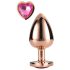 Gleaming Love - Aluminium Plug mit herzförmigem Stein - M (Roségold)