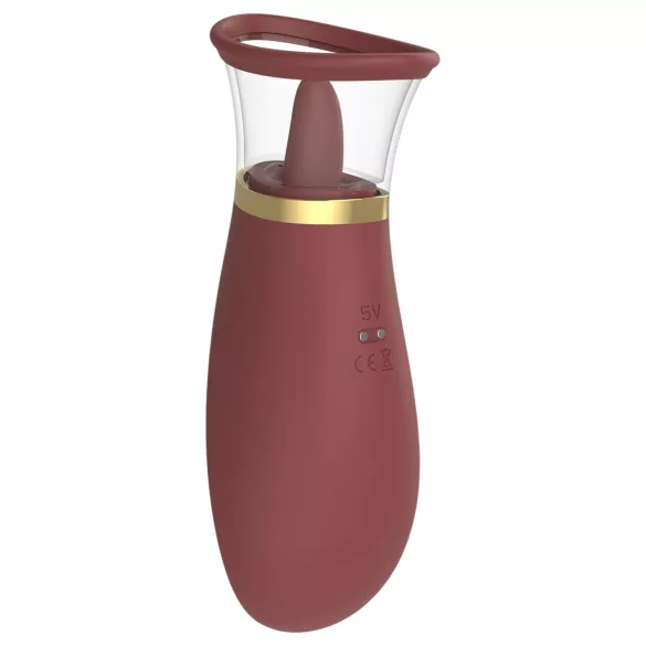 Dreamtoys Roxy - Saug- und Leck-Vibrator (Bordeaux)