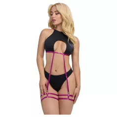   Zôf Zara - Cut-out-Top und Tanga mit Strumpfhalterriemen (schwarz)