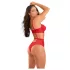 Zôf Ruby - Spitzenbody mit Cut-outs und verstellbaren Trägern (Rot)