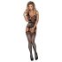 Obsessive F217 - Satin-Schleifen Netz-Set mit Muster - Schwarz (S-L)