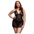 BACI Plus Size - Halsband-Spitzenbabydoll - Schwarz (XL-XXL)