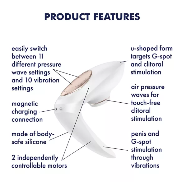 Satisfyer Pro 4 Couples - Akku-Luftwellen-Paarvibrator (Weiß)