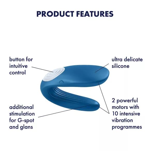 Satisfyer Doppelwal - 2-motoriger Partnervibrator (blau)