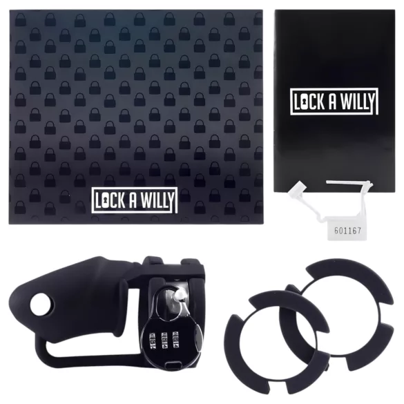 LOCK A WILLY - Silikon Peniskäfig mit Schloss (schwarz)