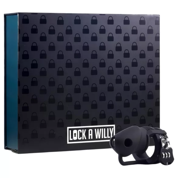 LOCK A WILLY - Silikon Peniskäfig mit Schloss (schwarz)
