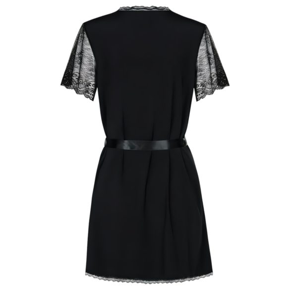 Obsessive Miamor Morgenmantel - Spitzenärmel und String (schwarz) - L/XL