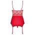 Obsessive Lovica - Spitzen-Set mit Strumpfhalter und Tanga (rot)