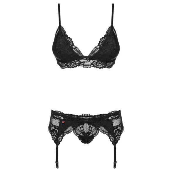Obsessive 810-SEG-1 - Spitzen Dessous-Set (schwarz) - L/XL