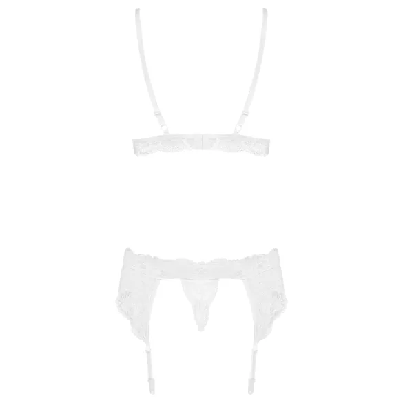 Obsessive 810-SEG-2 - Spitzenwäsche-Set (weiß) - L/XL