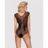 Obsessive B112 – Netz-Body mit Engelsflügeln (schwarz) - XL/XXL