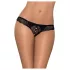 Obsessive Miamor - Steinverzierte, offene Damen-Spitzenstring (schwarz) - XXL