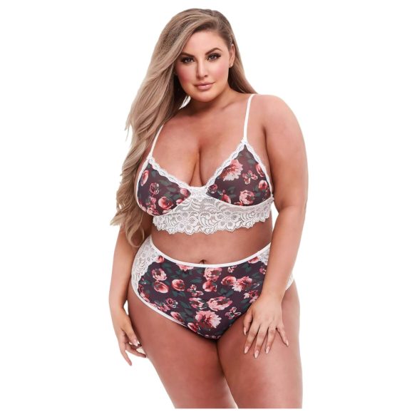 Baci Plus Size - Blumen-Spitzen-BH-Set