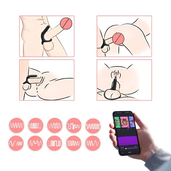 Magic Motion Rise - Intelligenter Vibrationspenisring (schwarz)