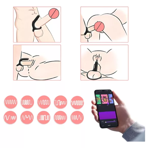 Magic Motion Rise - Intelligenter Vibrationspenisring (schwarz)