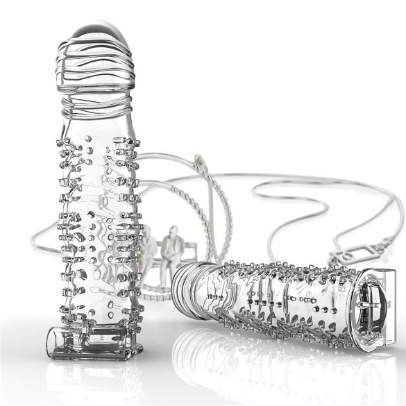 Lonely - Vibrations-Penisärmel mit Noppen (transparent)